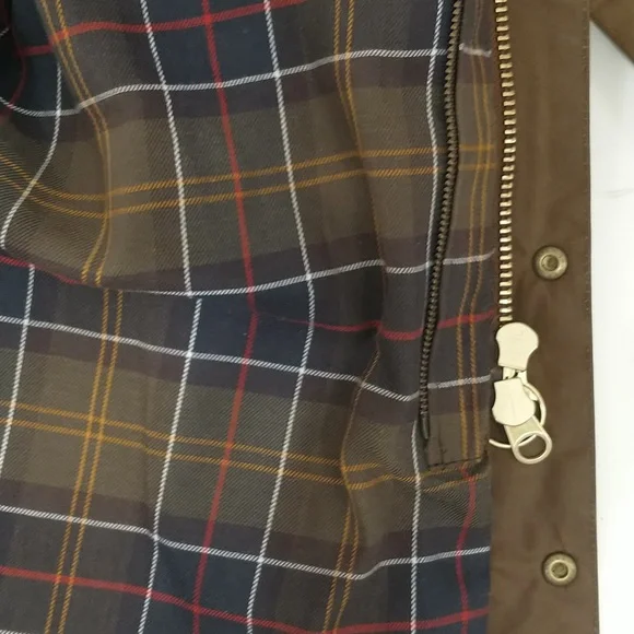 Barbour Wax Cotton Beaufort Jacket Tartan Lined 54" Chest 33" Long Jacket  ApxXL - Picture 14 of 16